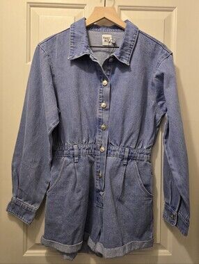 Princess Polly Long Sleeve Denim Romper Size 8